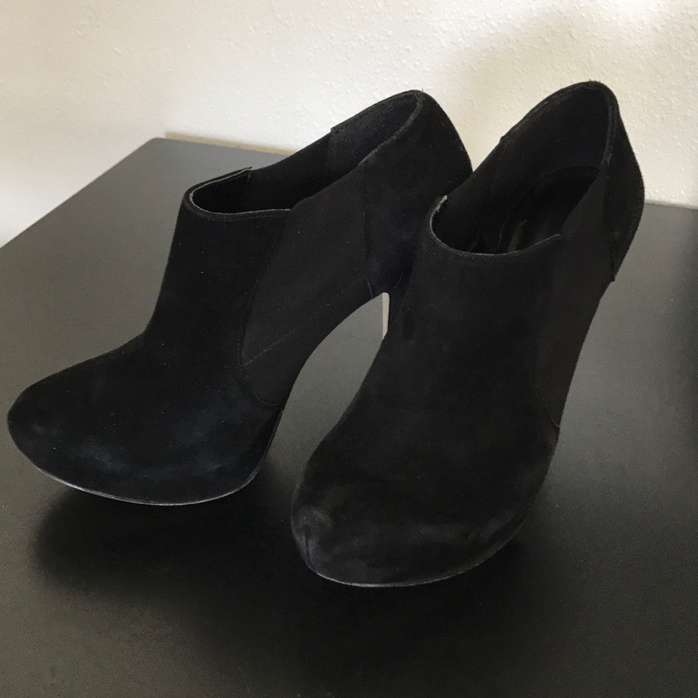 JS suede platform booties